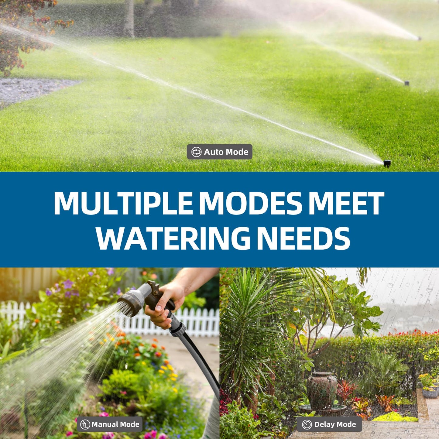 TiFFCOFiO Sprinkler Timer Outdoor, Digital Programmable for Garden Hose, Irrigrtion Timer with Rain Delay and Manual Mode (1 Pack)
