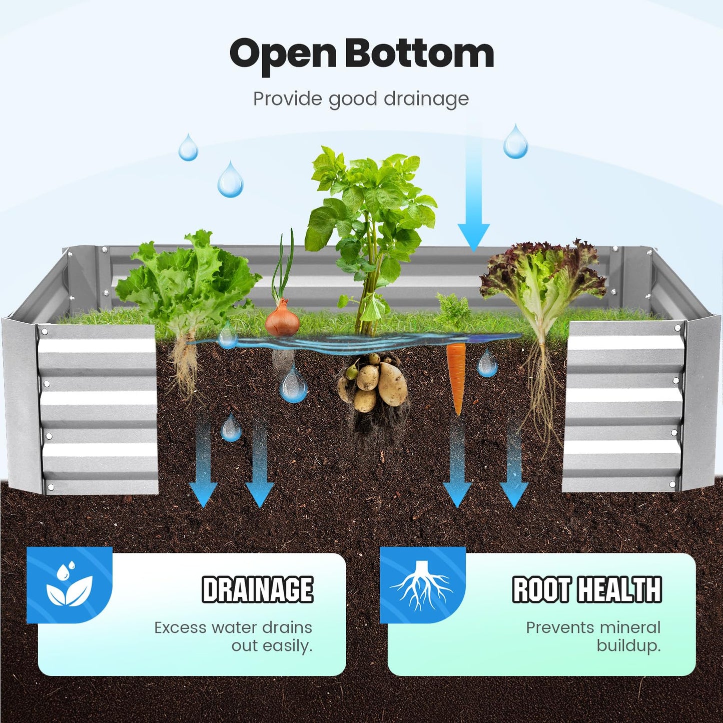 Quictent Raised Garden Bed Galvanized Raised Beds for Gardening Vegetables with Cover 8x4x2 ft Metal Planter Box Outdoor Use, Green