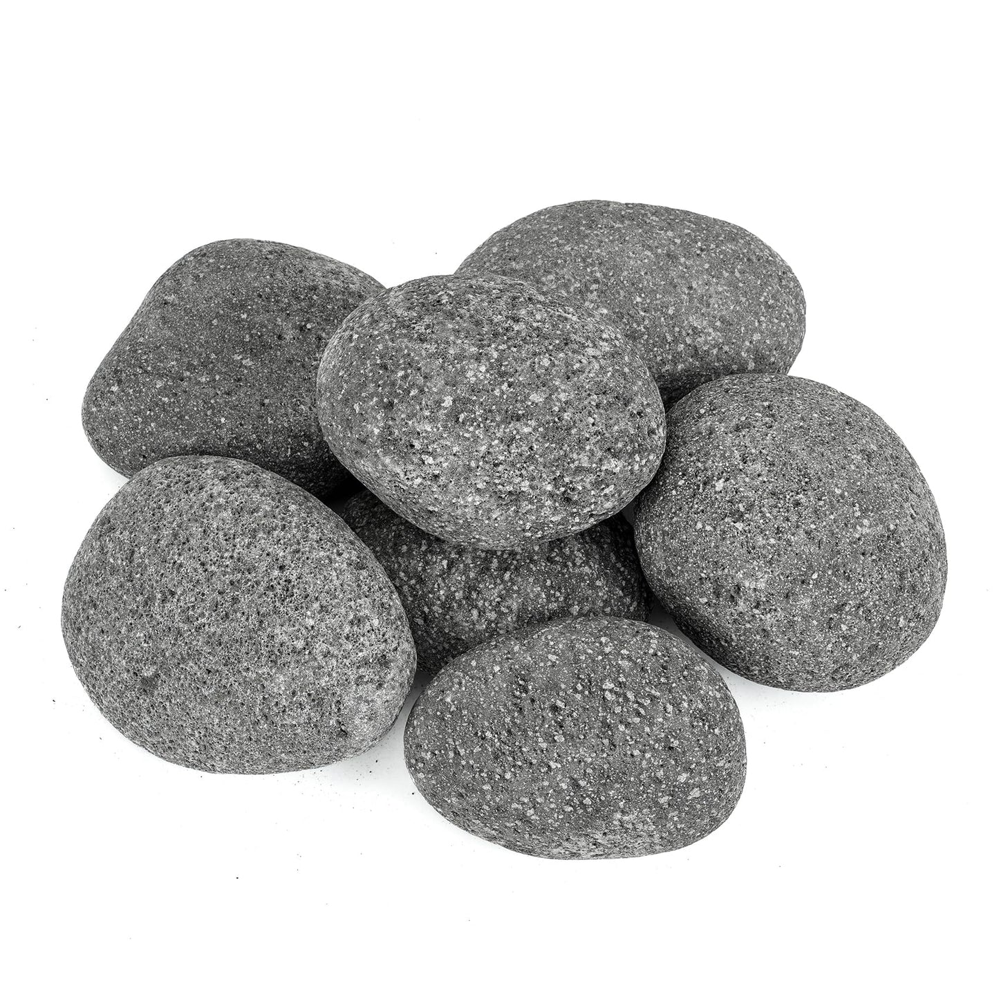 Skyflame 3-5 Inch Round Lava Rock Pebbles, 10 Pounds Black Natural Tumbled Stones for Indoor Outdoor Gas Fire Pit|Fireplaces|Garden Landscaping Decoration| Cultivation of Potted Plants