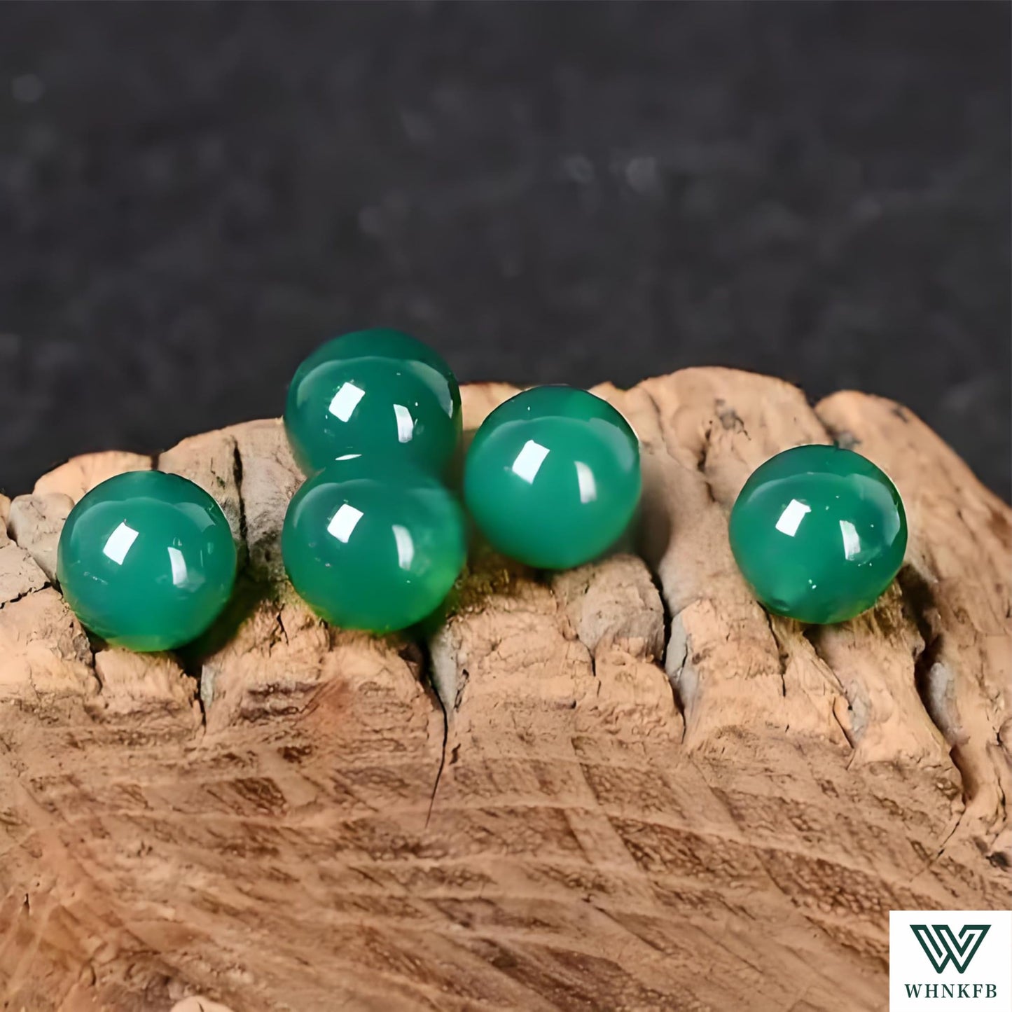WHNKFB 8mm 50PCS Natural Green Agate Round Beads, Banded Loose Stone Beads for Jewelry Making Craft - 4mm 6mm 8mm 10mm Options with Free Elastic Cord