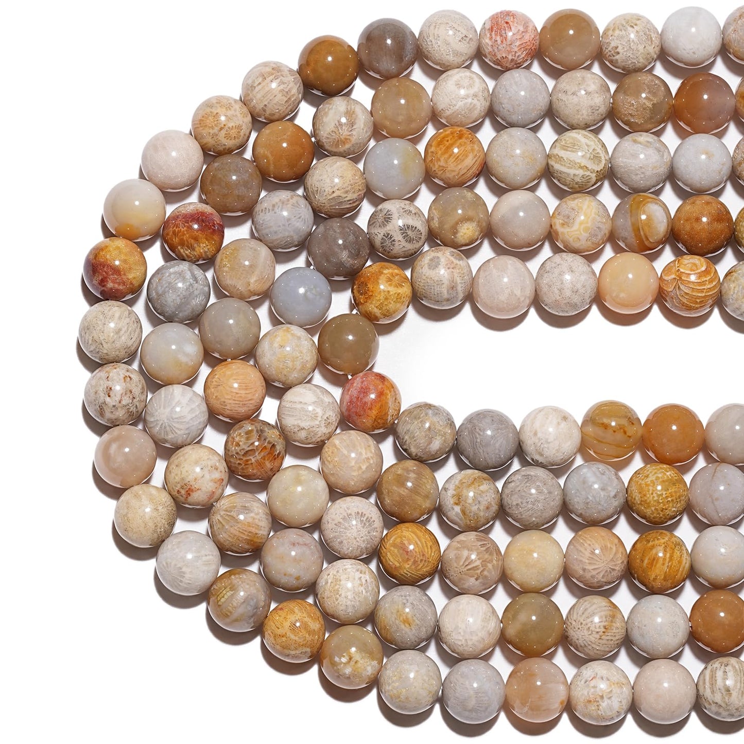 8mm Natural Coral Jade Chrysanthemum Gemstone Beads Polished Round Smooth Stone Beads for Bracelets Jewelry Making 15inch Loose Beads