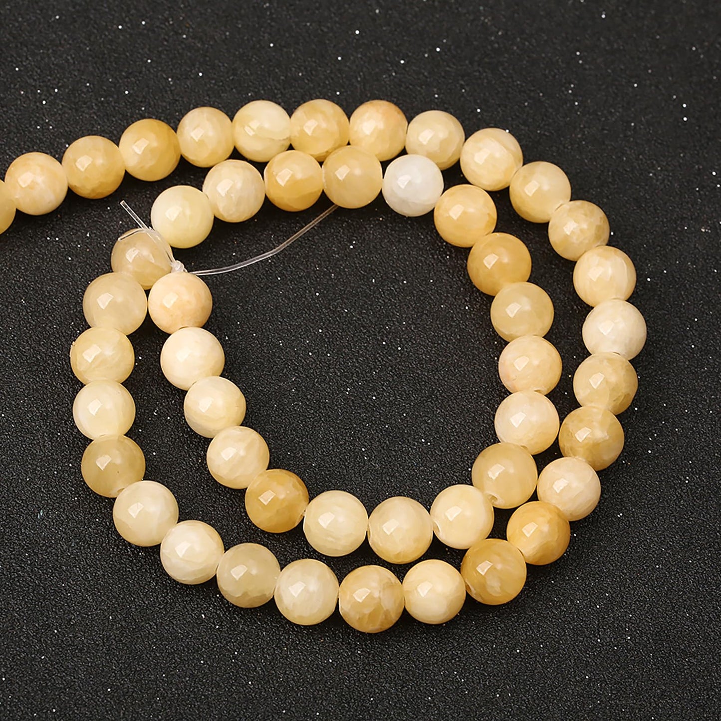 6MM 60PCS Natural Stone Yellow Calcite Beads for Jewelry Making DIY Bracelet