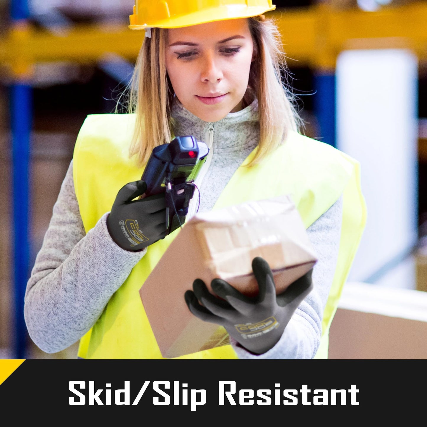 COOLJOB 3/12/36 Pairs Safety Work Gloves Microfoam Nitrile Rubber Coated, Seamless Knit Nylon with Full Fingers Touchscreen, Grip Nitrile Dipped, Ideal for Warehouse, Home Improvement, Grey Xlarge