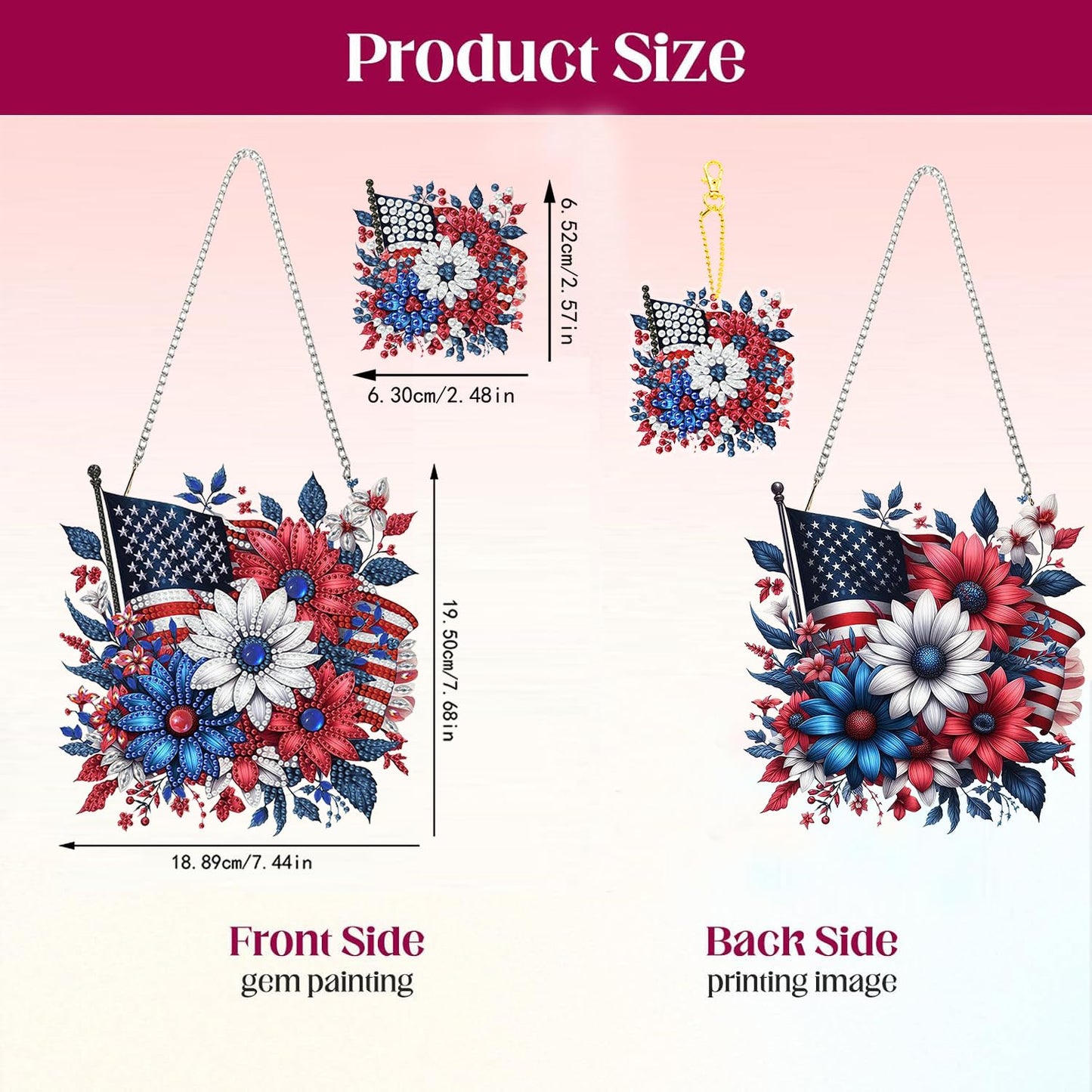 Masendp Diamond Painting Double-Sided Hanging Ornament Set, DIY Irregular Shaped Rhinestone Window Decoration Set, Suitable for Home and Garden Wall Decoration Gifts