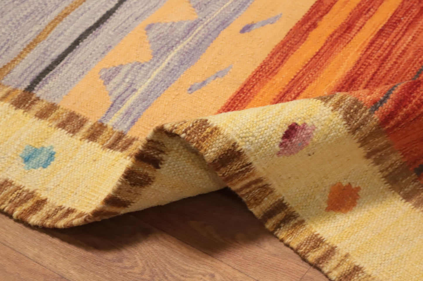RugSource Southwestern Collection, 2x4 Rug, Hand Woven Oranges & Rust Tribal Rug, Oriental 100% Wool Carpet for Foyer, Entryway and Hallway