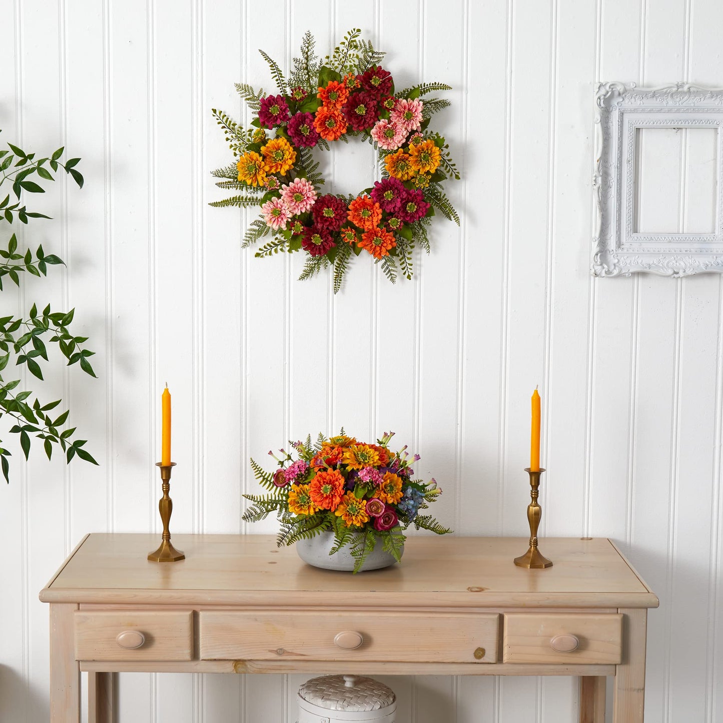 Nearly Natural Artificial Mixed Flower Wreath