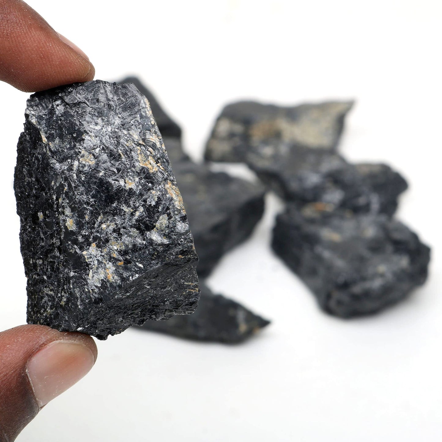REAL-GEMS Natural Raw Healing Crystals Rough Stones for Tumbling, Cabbing, Polishing, Wire Wrapping, Wicca & Reiki Crystal Healing, Mix Gemstones,7 Chakra (Black Tourmaline)