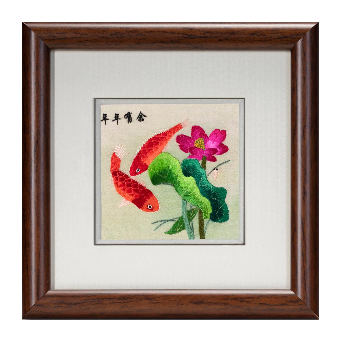 Ebherys Hunan Embroidery Art,Boatyard, Framed Hand Embroidery Artwork, Chinese Traditional Cutlture,Intangible Cultural Heritage Handmade Wall Art… (Prosperity)