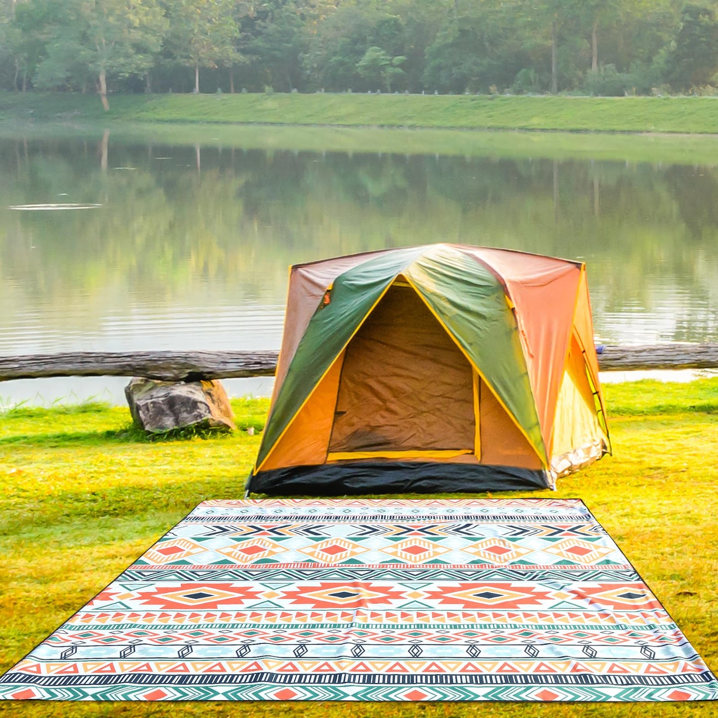 HIHOHO Beach Blanket Waterproof Sandproof Extra Large Beach Mat 79" X 83"/120"x108"for 1-8 Adults Quick Drying Durable Outdoor Picnic Mat for Beach Travel Camping Hiking