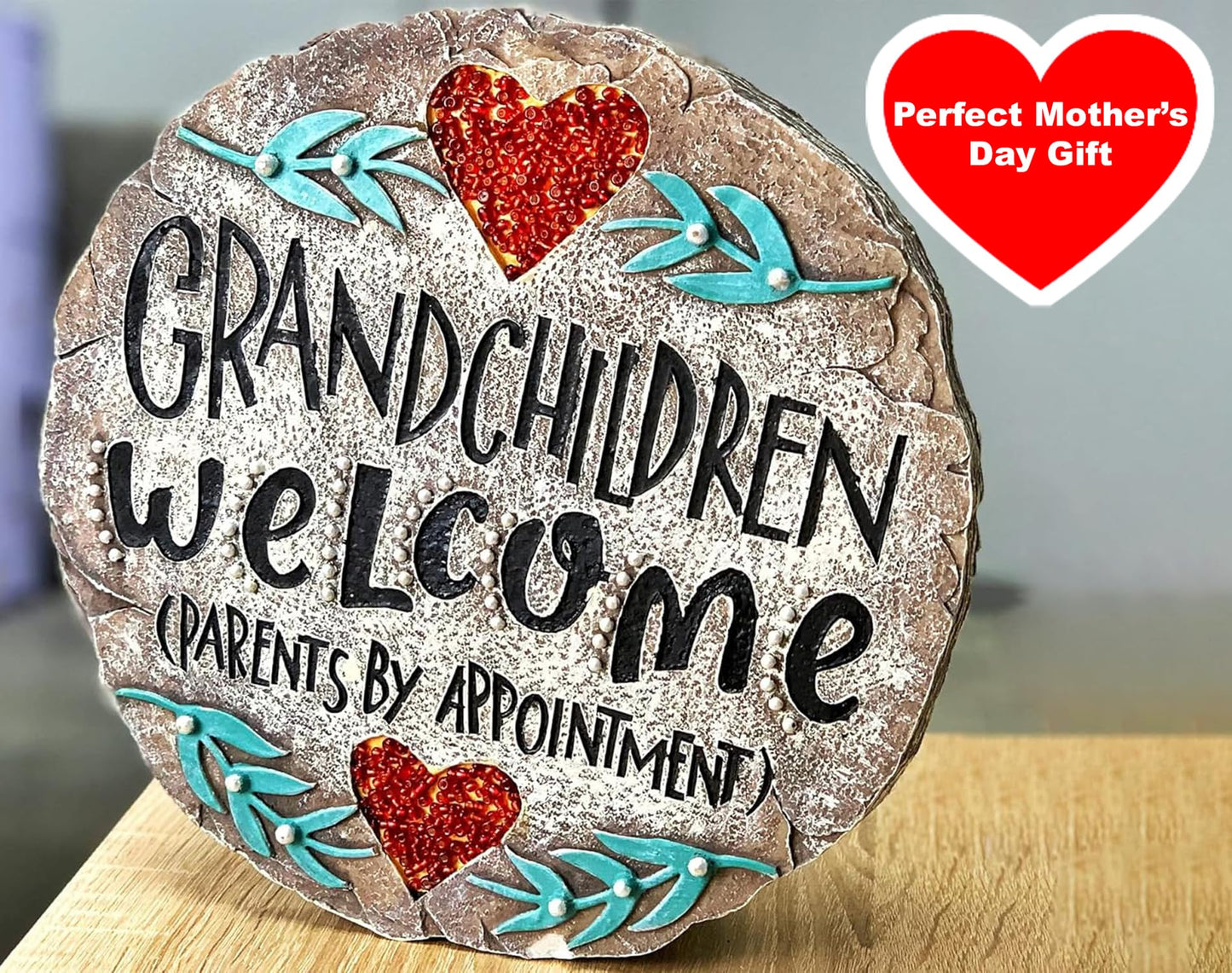 Outdoor/Garden Stepping Stones - Grandma and Grandpa Gifts - Great Grandma Gifts (Grandparents Day Gift Grandchildren Welcome Home)