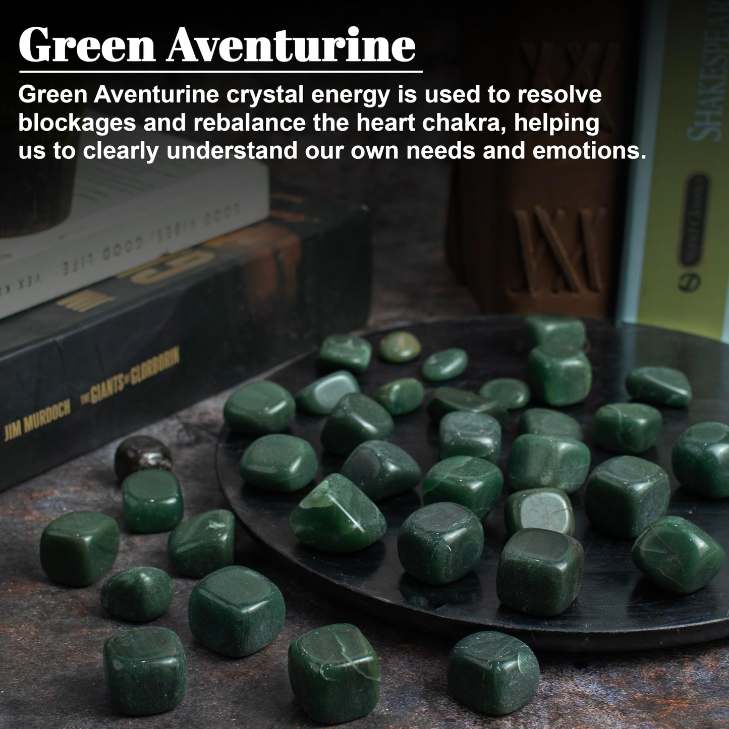 "Crocon 1LB Green Aventurine Tumbled Stones and Crystals bulk 2000+ Carats Natural Crystal Kit for Reiki Healing Crystal Polished, Tumble Stones, Chakra Balancing, Gift, Home Decor Size : 2025 mm"