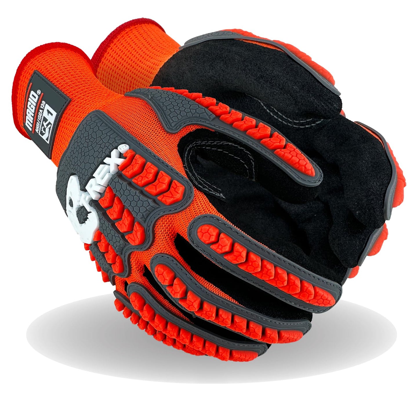 MAGID T-REX Flex Series Sandy Nitrile Coated Knit Impact Gloves, 1 Pair, 10/XL, TRX400