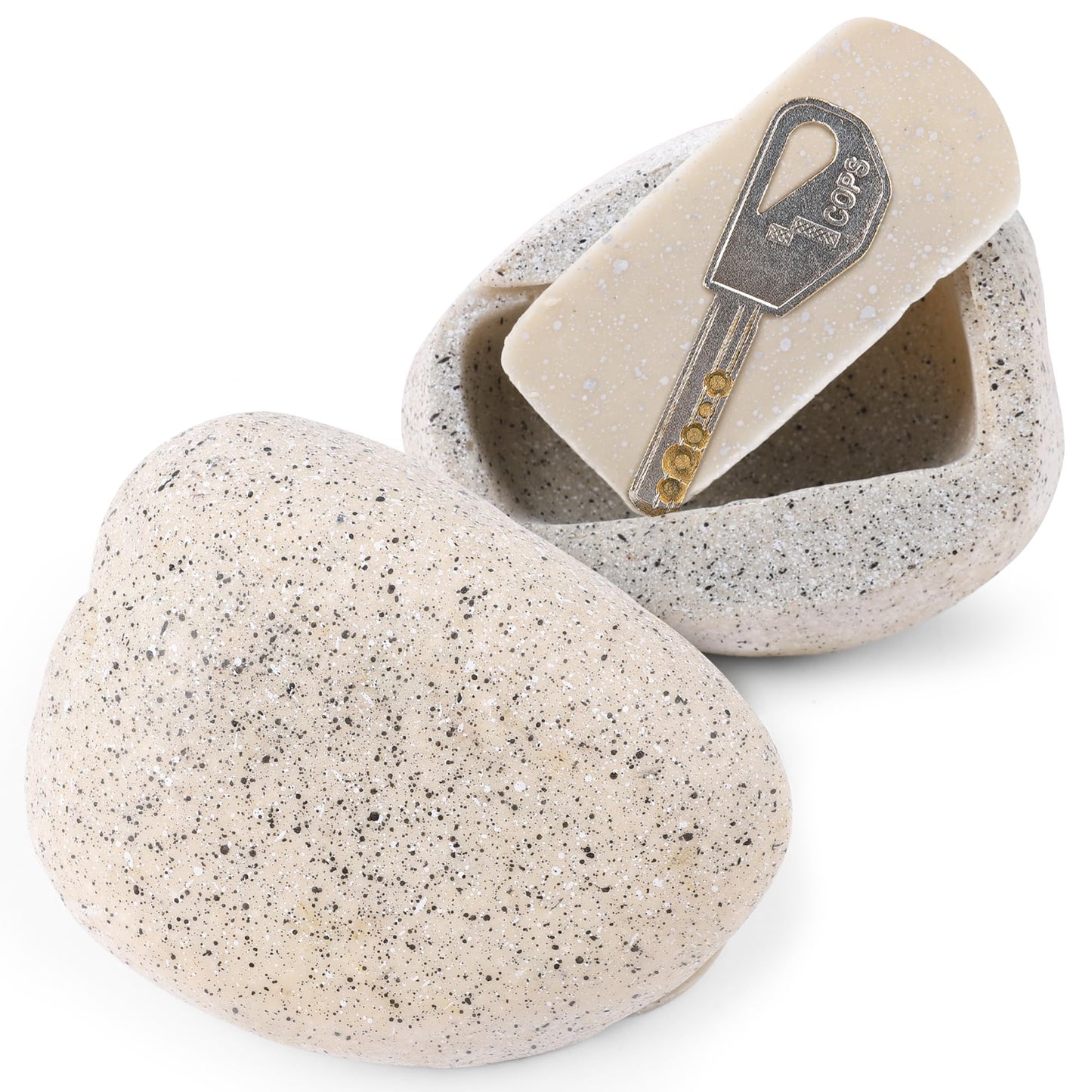 BarGifts Fake Rock Key Hider Safe for Outdoor Garden or Yard, Large Size Fake Stone Hidden Safe - Looks Stone- Hide A Key Outside in Rock