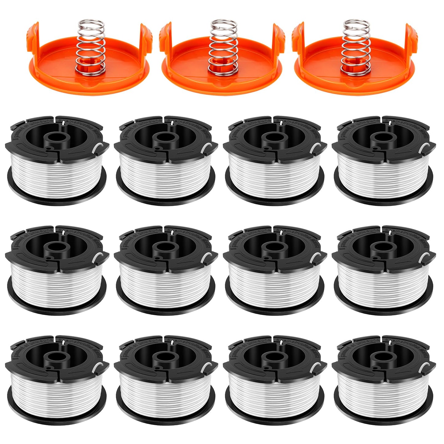 TOPEMAI AF-100 Spool Replace AF100 AF-100-3ZP AF-100-BKP Compatible with GH900 GH600 GH610 String Trimmer 30ft 0.065" Trimmer Line Replacement Spool Refills (12 + 3 Pack)