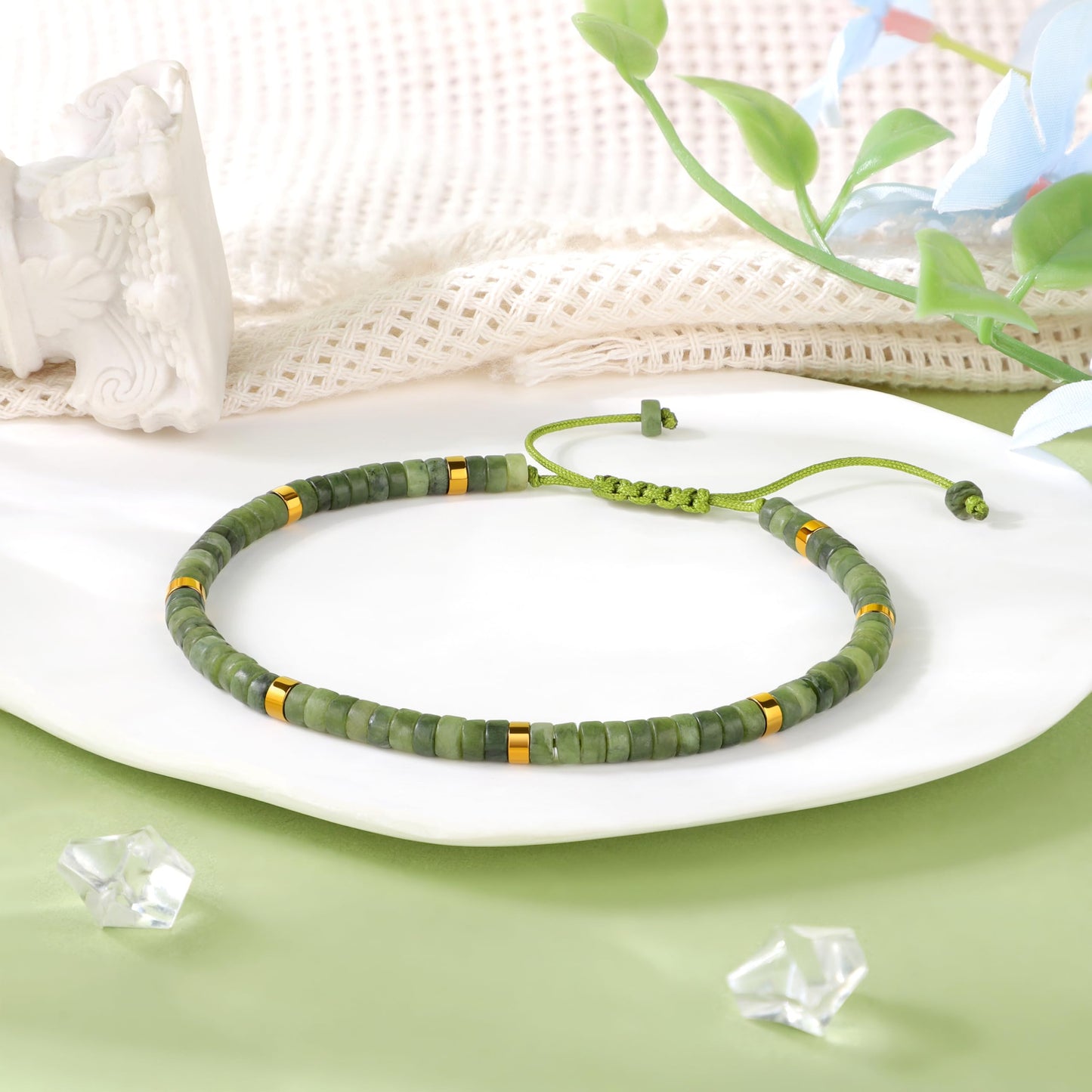 JoycuFF Bracelets for Women, Inspirational Gifts Bracelets for Women, Natural Stone Healing Bracelet, Get Well Gifts for Women Mom Daughter Wife Friend