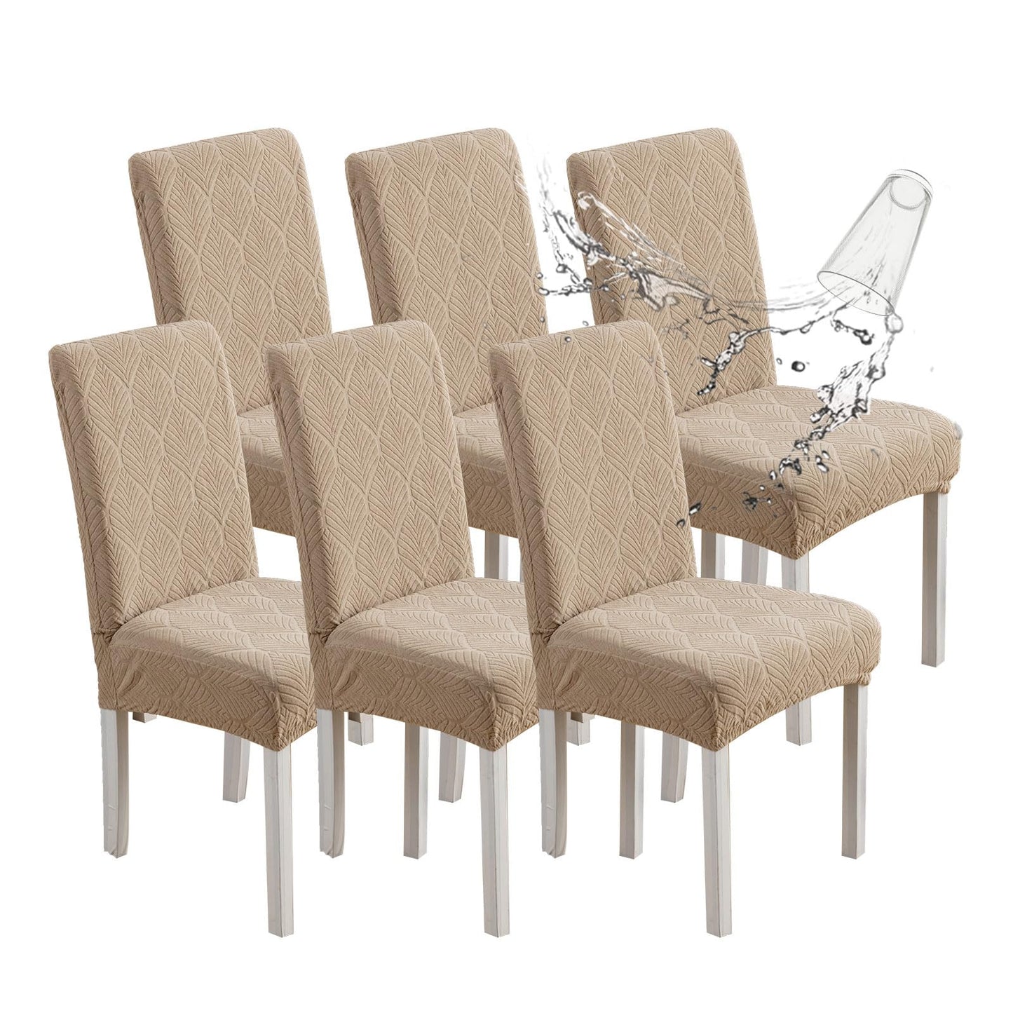 YUEANG Waterproof Dining Chair Covers, Chair Covers for Dining Room, Stretch Parsons Chair Slipcover, Removable, Washable for Dining Room Kitchen Chair Protector Cover
