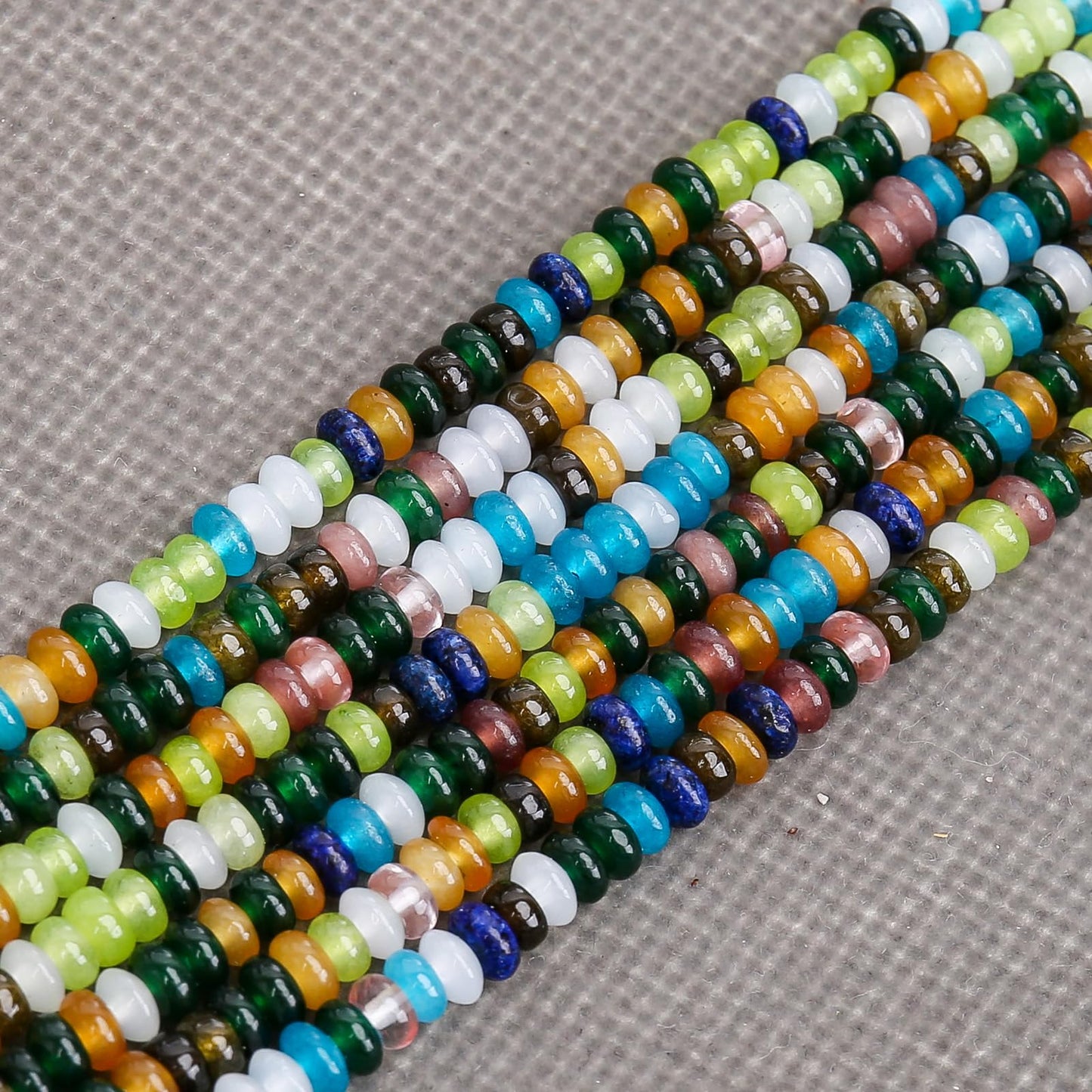 BONNY BOXX 1 Strand (150PCs) Natural 2 * 4mm Colorful Rondelle Beads, Natural Abacus Disk Stone Beads Loose Spacer Gemstone for DIY Bracelet Necklace Jewelry Making
