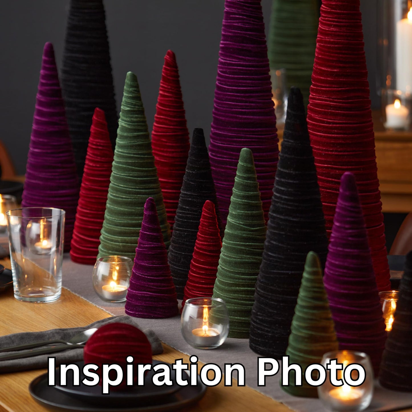 Set of 3 Burgundy Velvet Trees, Jewel Tone Mantel Decor, Luxurious Bookshelf, Holiday Party Accents, Valentine Tabletop, Elegant Charm, Cozy Gift for (Burgundy)