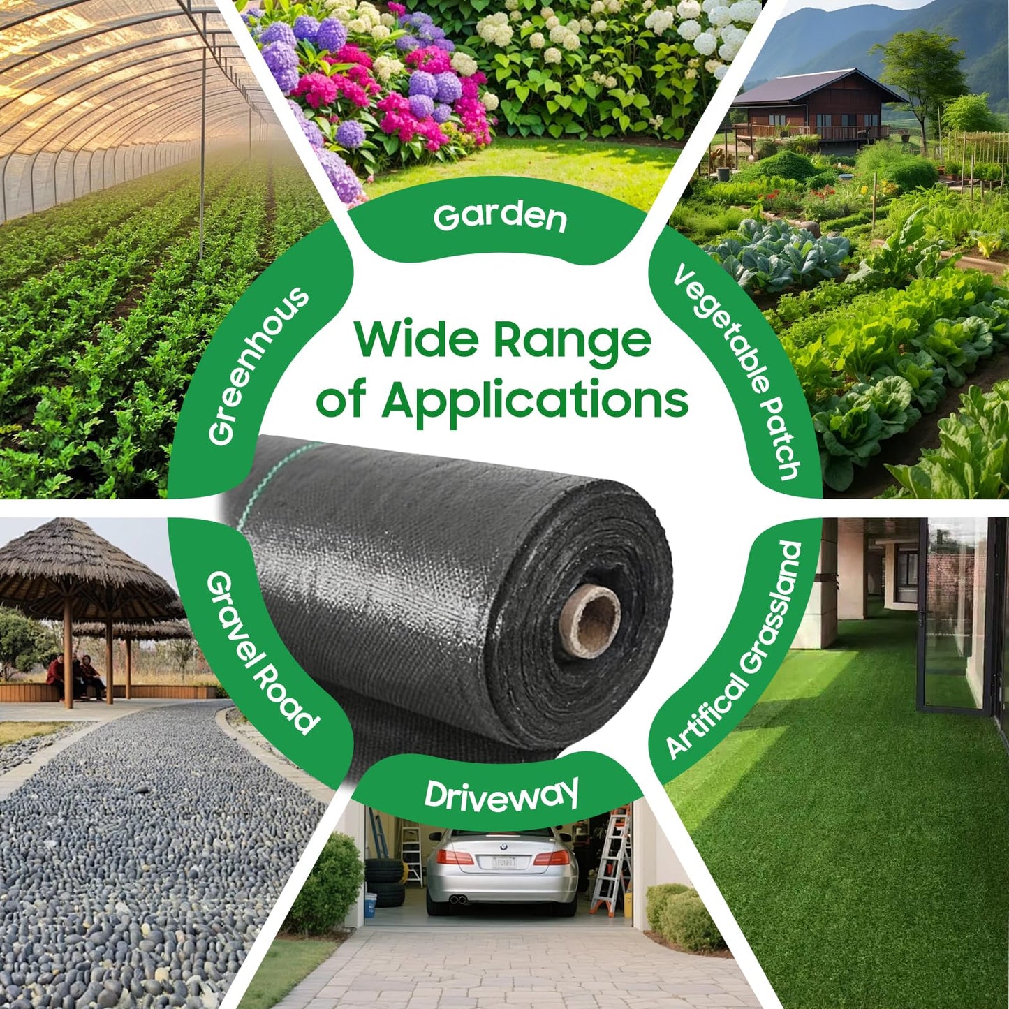 EasyGrowth Weed Barrier Landscape Fabric, Heavy Duty Polypropylene, Black, 3x100 Feet, Water Permeable, Tear-Resistant for Gardening (4FT × 100FT)