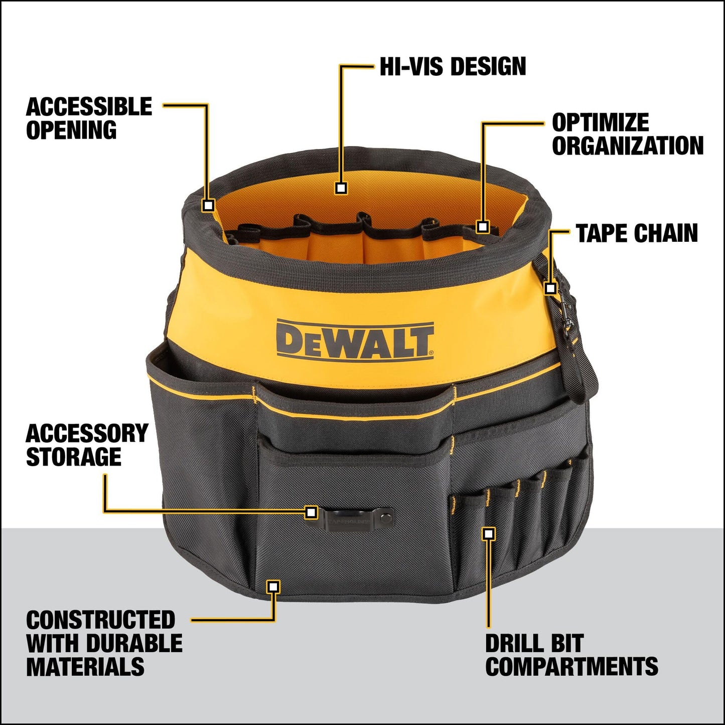 DEWALT Tool Organizer, 37 Pockets and Loops for Tool Storage Including a TOUGHCASE Pocket (DWST560109)