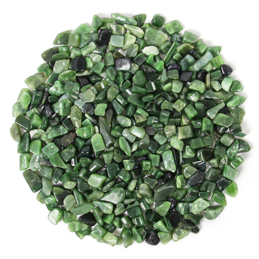1.1lb Natural Green Jasper Crystal Chips-Healing Crystals Tumbled Chips, Green Jasper Crushed Crystal Gemstones for Crafts, Beautiful Package for Gift