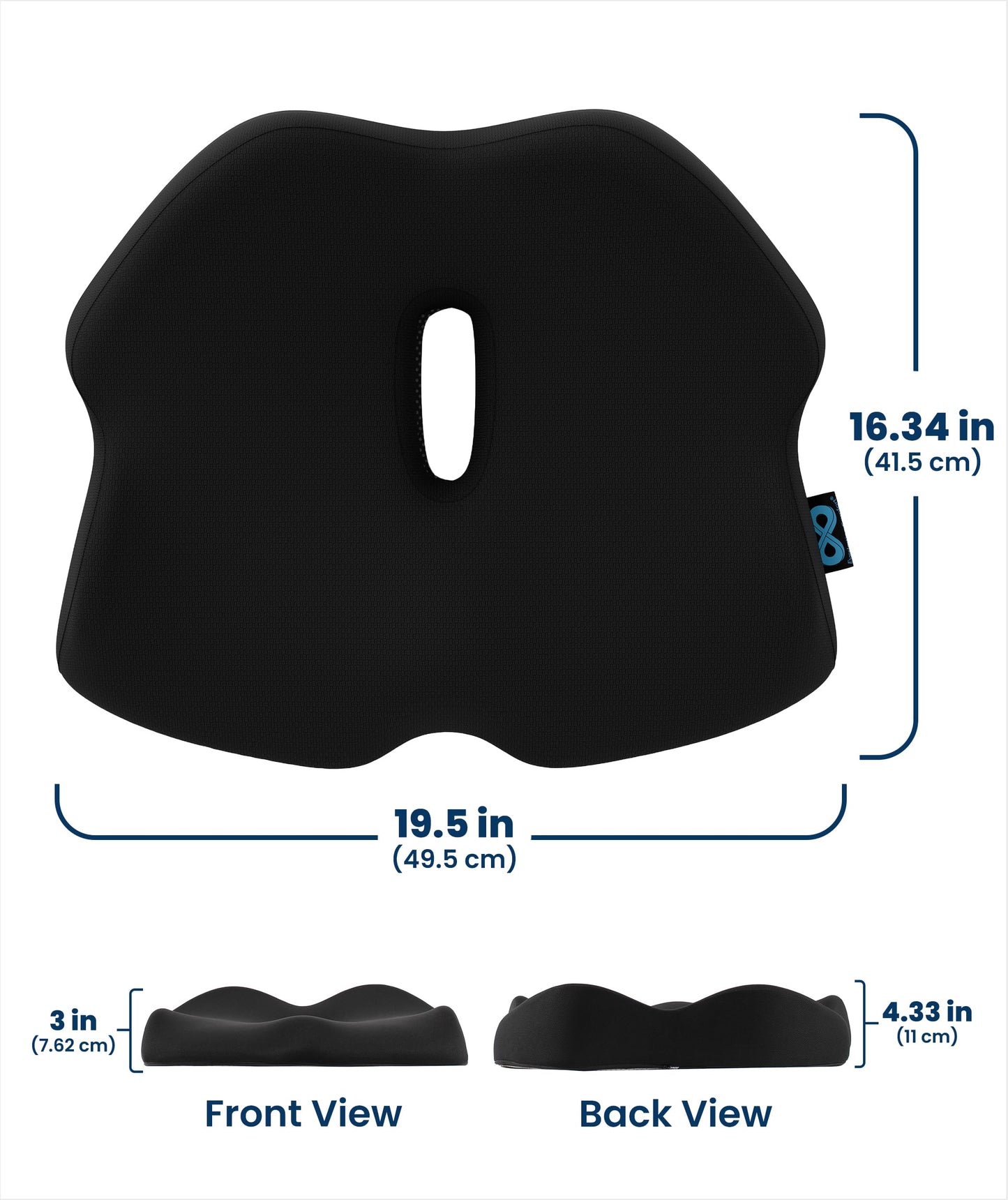 Everlasting Comfort Doctor Recommended Memory Foam Seat Cushion for Office Chairs & Car - Ergonomic Office Desk Accessories - Cushions for Tailbone Pain Relief, Sciatica (Dark Gray, X-Large)