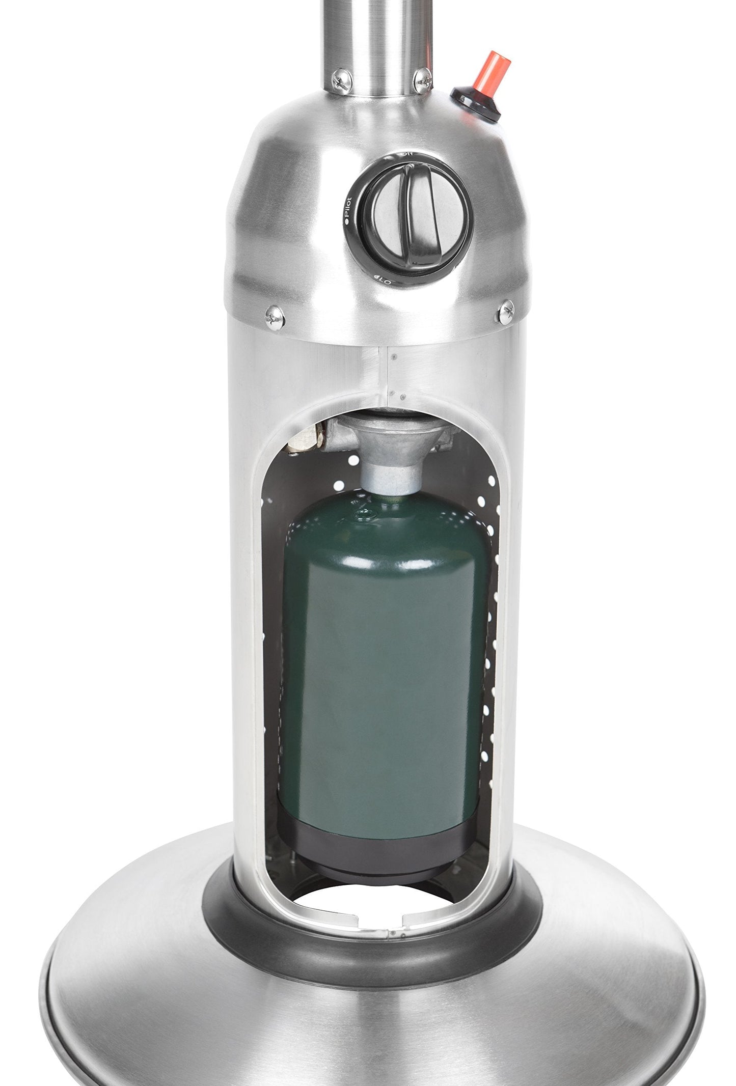Fire Sense 60262 Portable Patio Heater Outdoor Tabletop Lightweight Propane 10,000 BTU Auto-Shutoff Valve CSA Approved - Stainless Steel