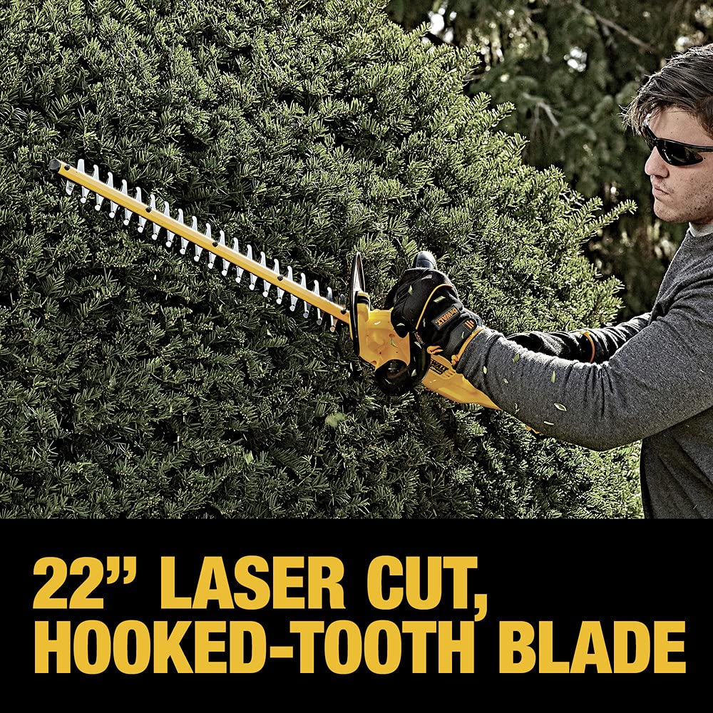 DEWALT 20V MAX* Cordless Hedge Trimmer, 5.0 Ah, 22-Inch (DCHT820P1)