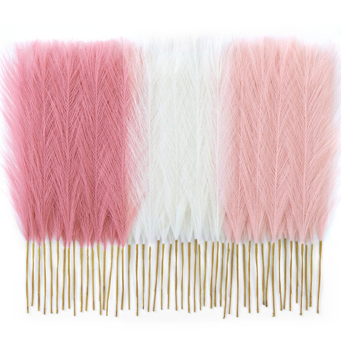 Faylifeway 50pcs Pampas Grass 17in for Living Room Decor, Blush Pink Pampas Grass Decor, Fluffy Pink Flowers for Home Birthday Bathroom Baby Shower Wall Bow Decor(Blush & Cream & Pink)