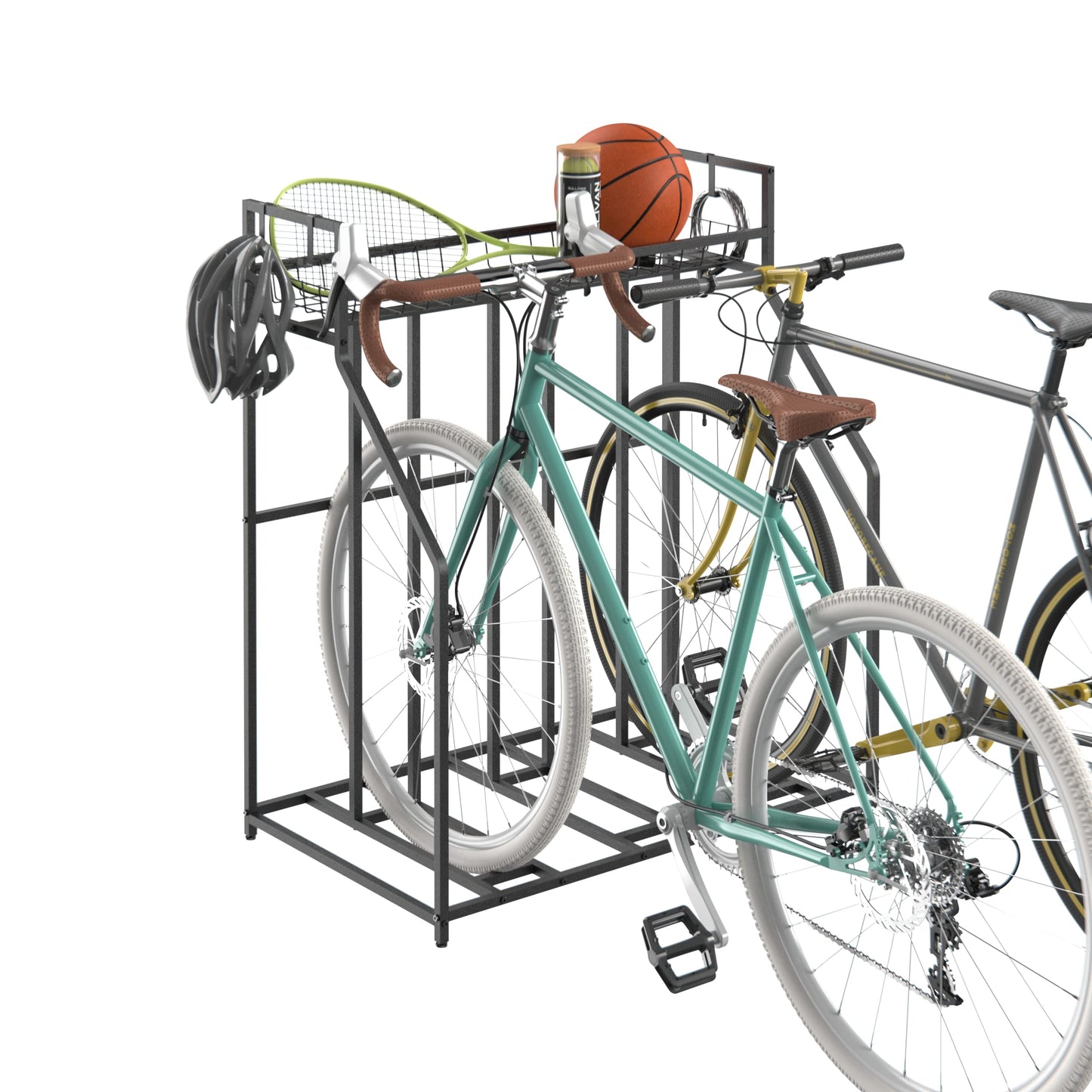 ClosetMaid ProGarage Bike Stand Rack with Storage Shelf and 4 Hooks for 3 Bicycles, Adult or Kids, Black