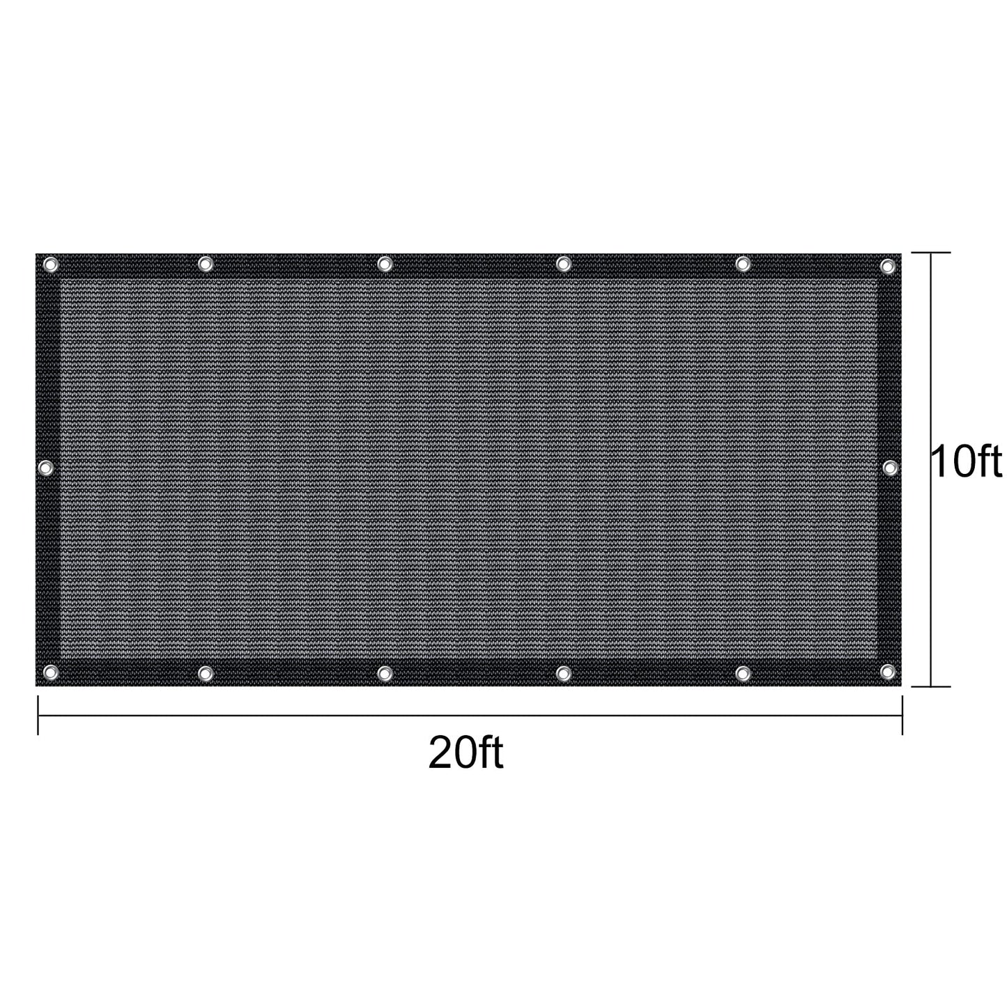 FEPITO Heavy-Duty Mesh Tarp 10ftx20ft Black Mesh Shade Net Cover for Patio, Fences, Garden, Dump Trucks