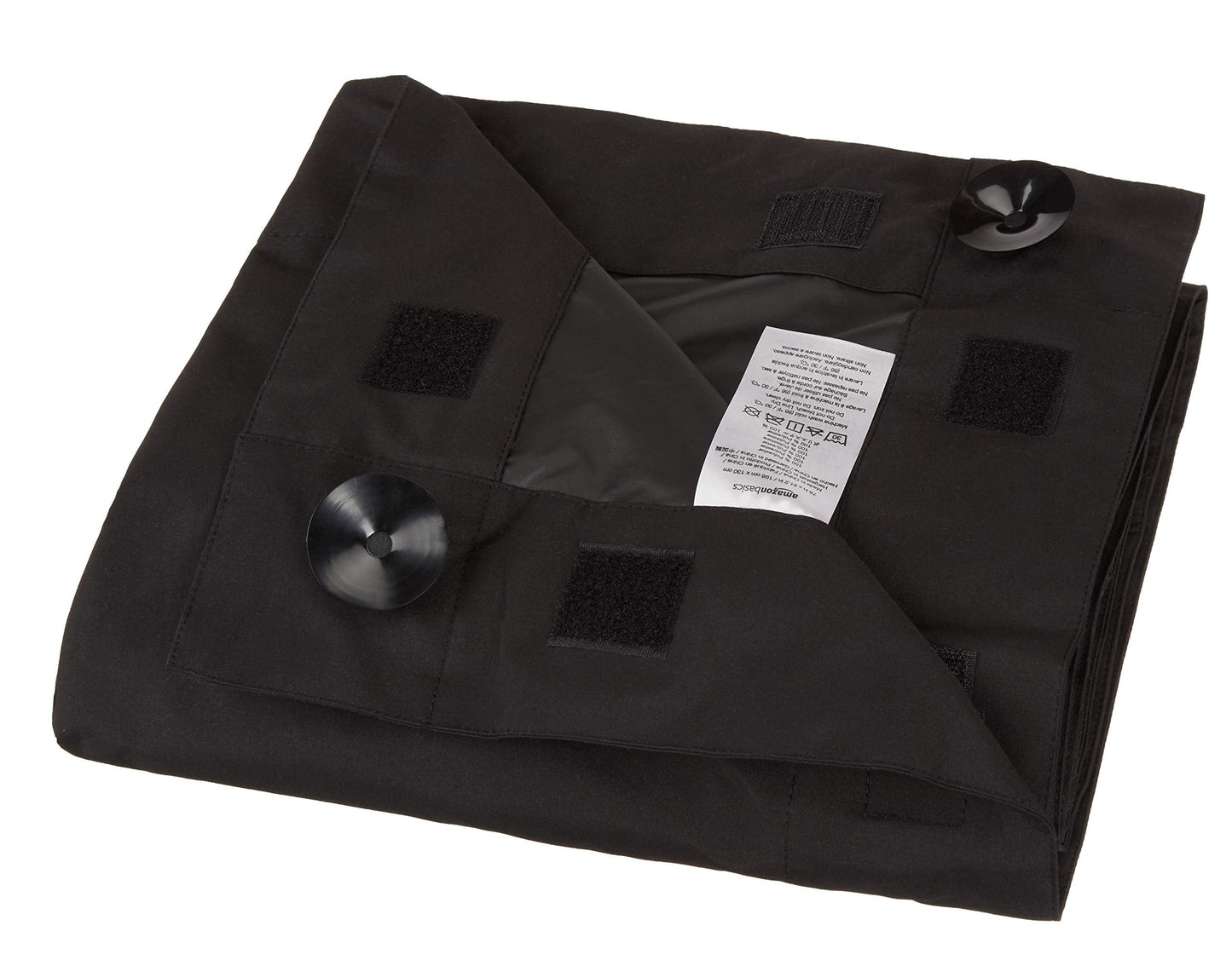 Amazon Basics Portable Blackout Curtain Shade with Suction Cups, Noise Reducing, Energy Saving, 50" W x 78"L, Black, 1-Pack