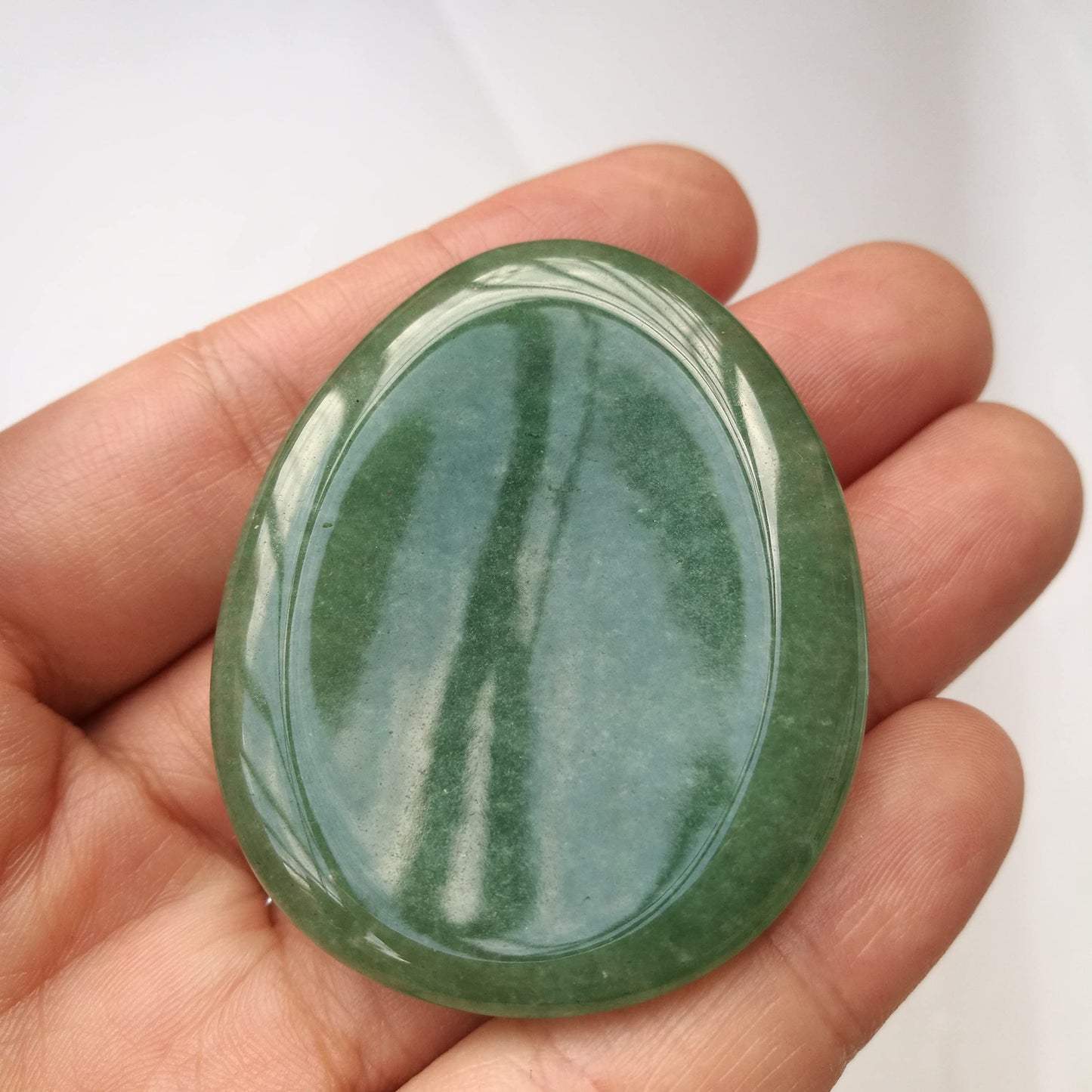 Bacatgem Natural Green Aventurine Water Drop Chakra Thumb Worry Stone,Stress Relax Healing Reiki Crystal Pocket Palm Stones