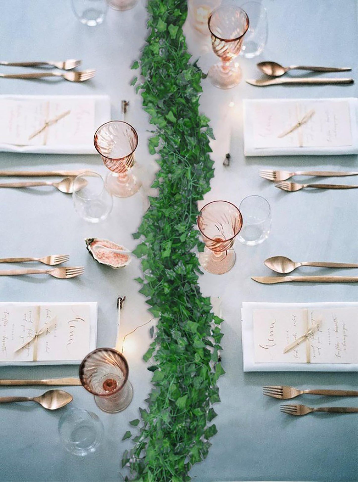 DearHouse 84 Feet 12 Strands Artificial Ivy Leaf Plants Vine Hanging Garland Fake Foliage Flowers Home Kitchen Garden Office Wedding Wall Decor, Green