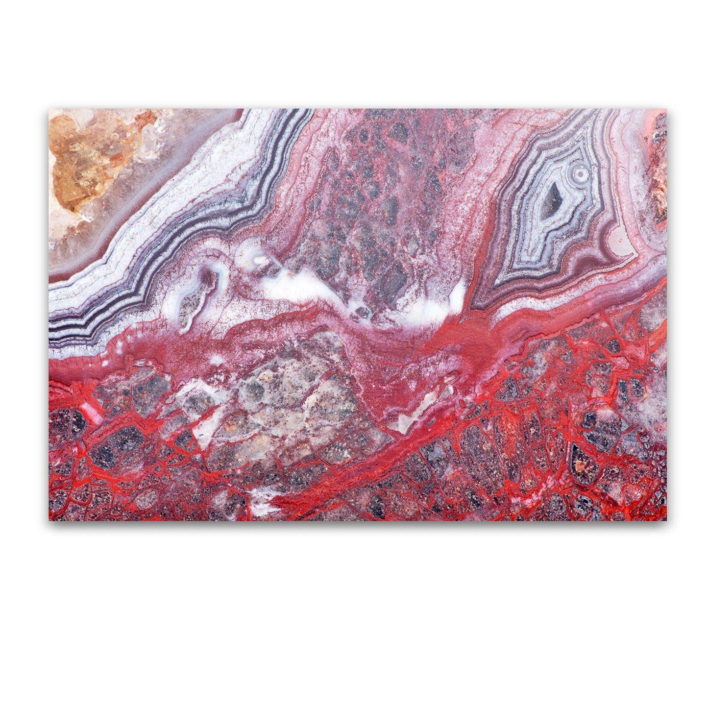 Startonight Acrylic Glass Wall Art - Abstract Yellow Agate - Glossy Artwork 24" x 36" Home Decor Ready to Hang