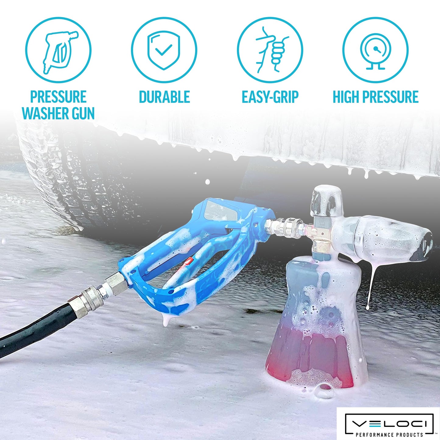 MTM Hydro Acqualine SGS35 Pressure Washer Gun with Stainless Steel Quick Connect Fittings and Live Swivel, High Pressure 5000 PSI Commercial Grade