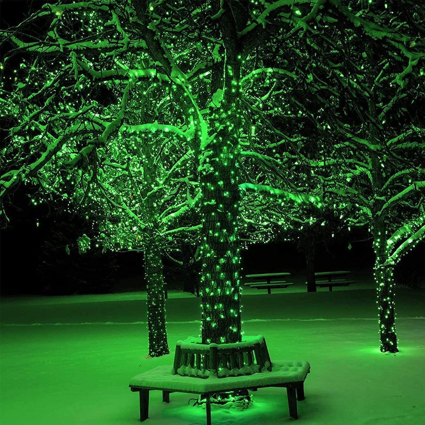 Joomer Green Solar String Lights, 39FT 100LED Waterproof Outdoor Lights with 8 Modes Twinkle Fairy Light for Garden, Patio, Yard, Tree, Christmas St. Patrick's Day Decor