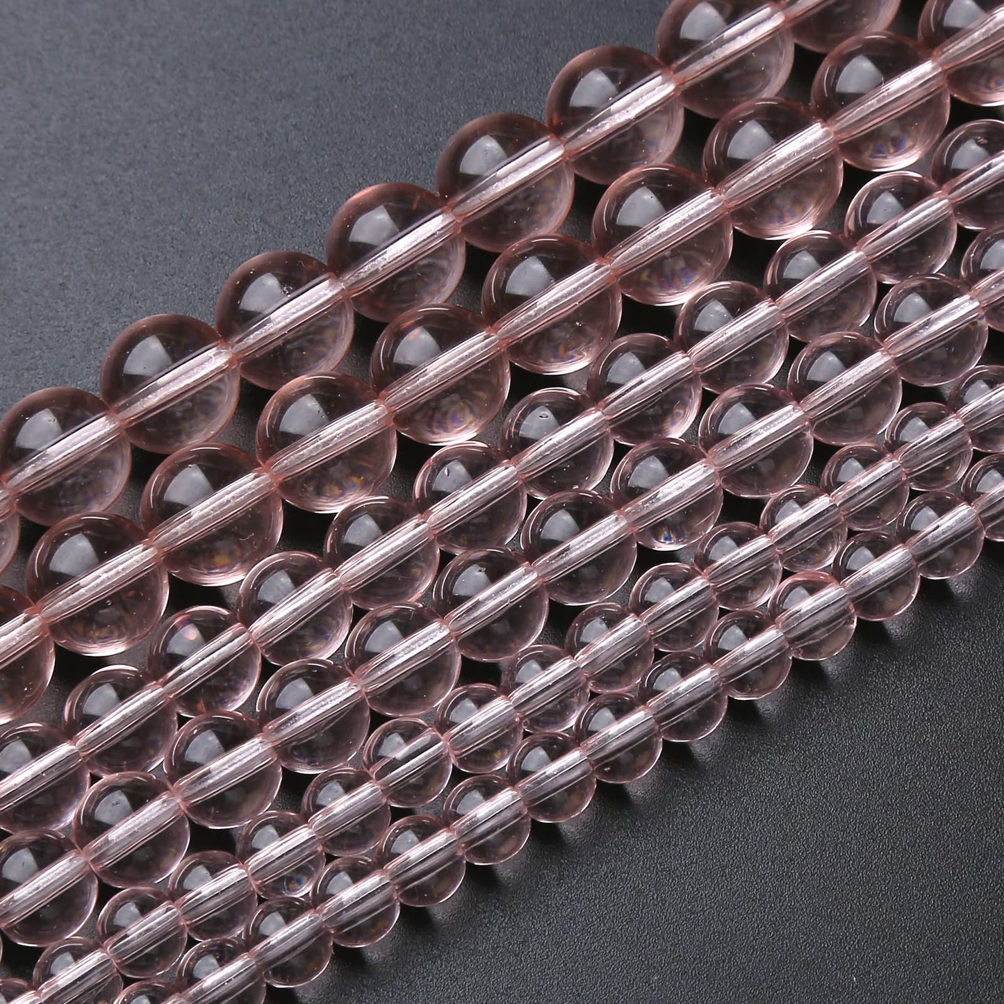 ZXYMLZI 36pcs 10mm Pink Crystal Glass Beads Round Loose Spacer Beads for Jewelry Making DIY Bracelet Necklace Healing Power Stone Beads (Pink Crystal Glass, 10mm)