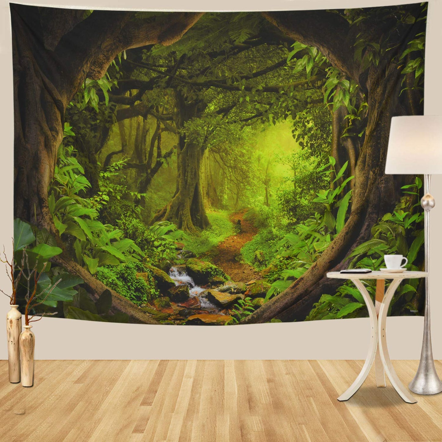 Misty Forest Tapestry Tree of Life Tapestries Fantasy Nature Landscape Wall Decor Rainforest Jungle Forest Tapestry Wall Haning for Bedroom Living Room