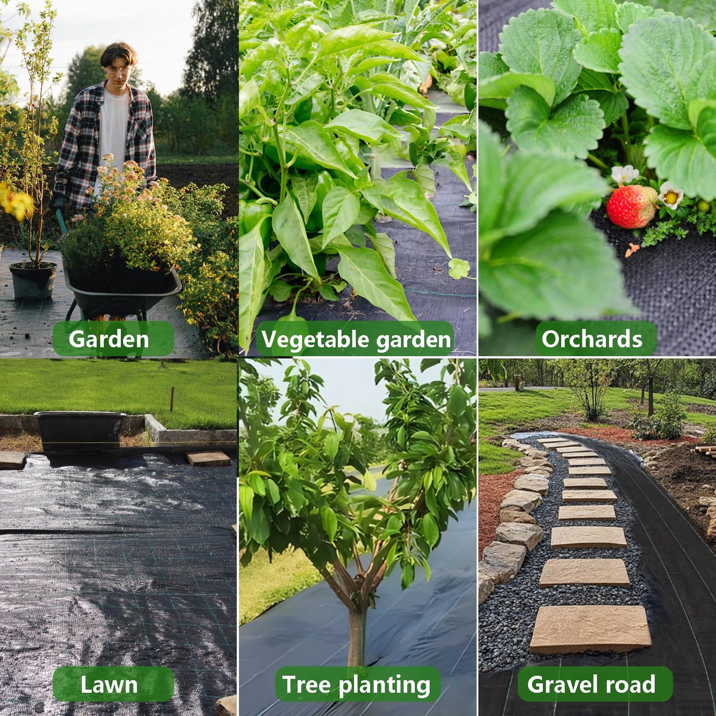 Flysogan 6ft×100ft Garden Weed Barrier Fabric Heavy Duty Landscape Fabric with Superior Permeability Easy Set up Weed Control Ground Cloth