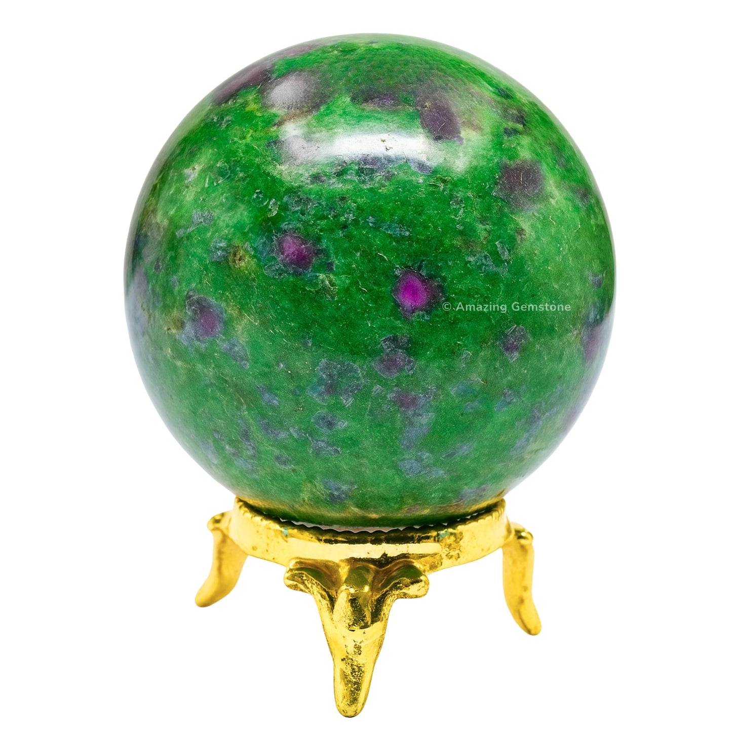 Amazing Gemstone Ruby Zoisite Crystal Ball with Stand - 2 Inches Crystal Sphere Meditation Balls for Witchcraft and Decorative Balls