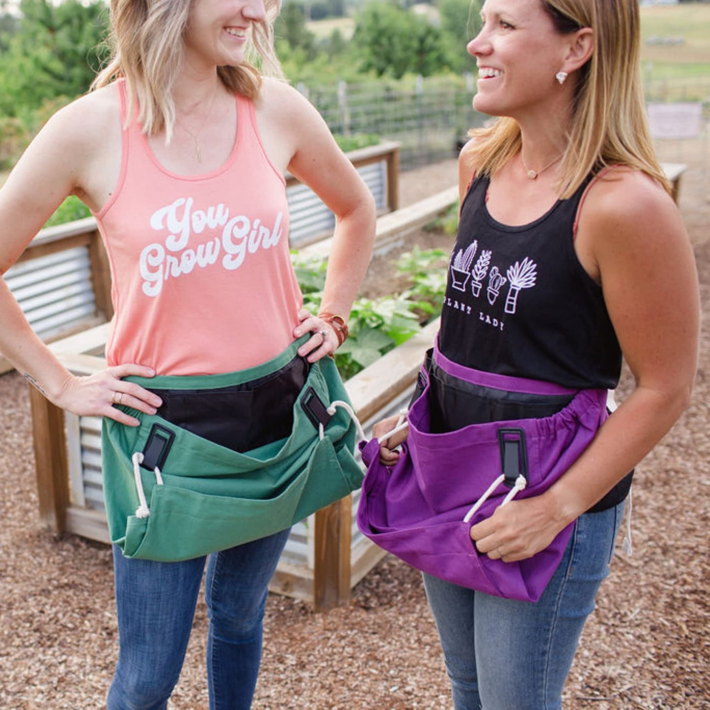 Roo Gardening Waist Apron with Pockets for Women & Men - Canvas Garden Apron with Harvesting Pouch, Water-Resistant, Washable