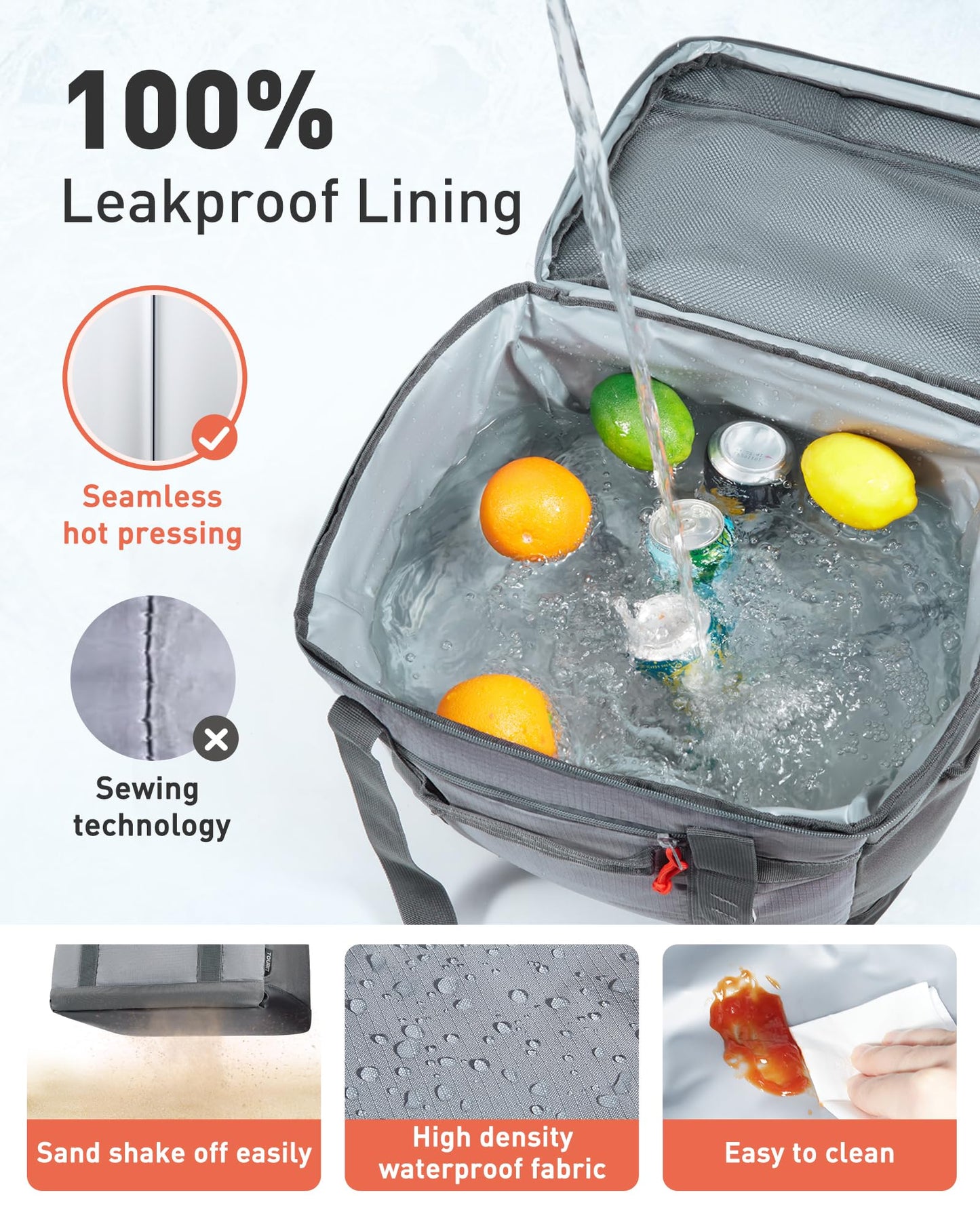 TOURIT Soft Sided Cooler Bag Insulated 48/60 Cans, Large Collapsible & Leakproof Ice Chest for Picnic, Beach, Camping, Travel