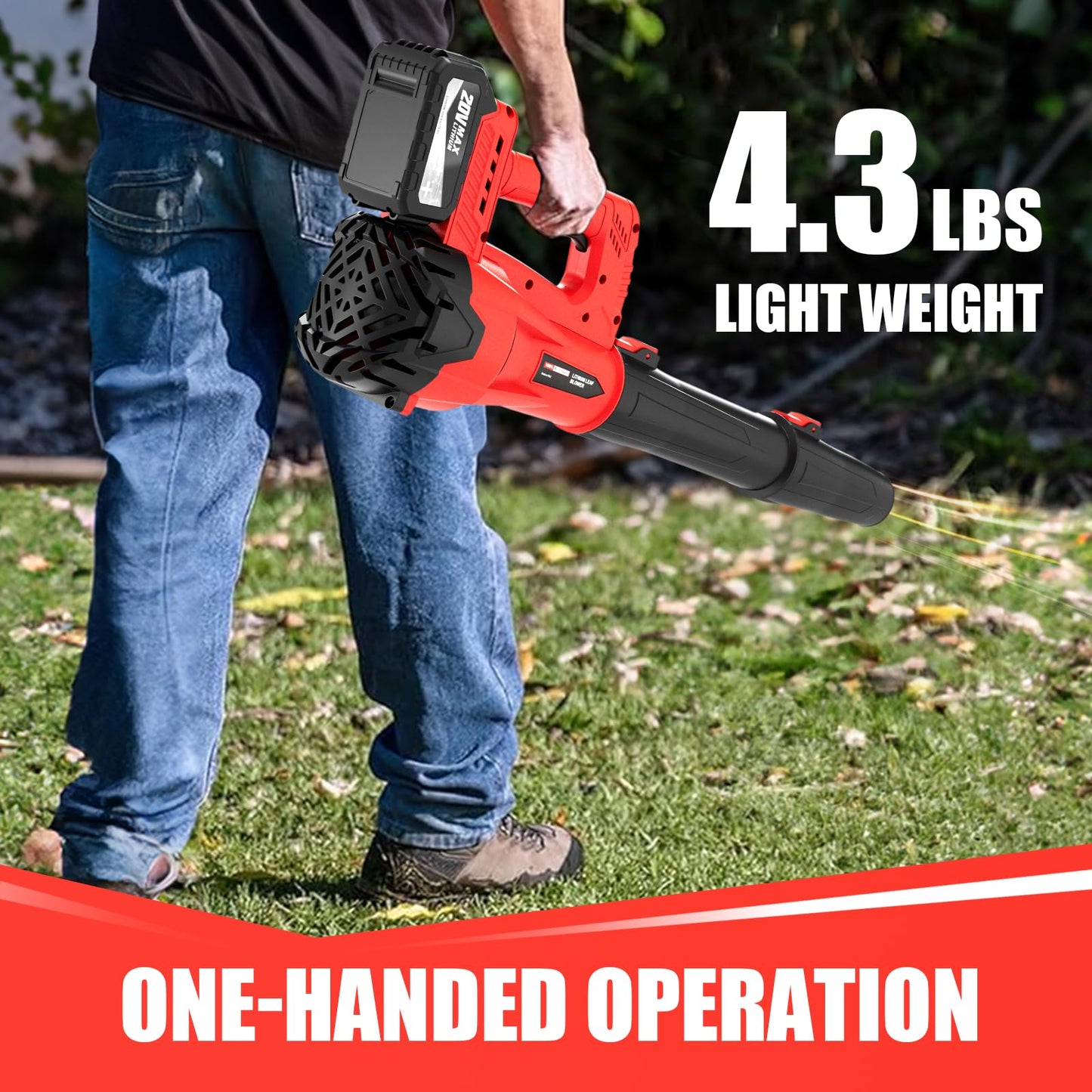 Leaf Blower Cordless, Electric Brushless Leaf Blower with 2 * 4.0Ah Battery Powered, Blowers for Lawn Care, Blower with Extension Nozzle, Battery Powered Blowers Leaf Cordless