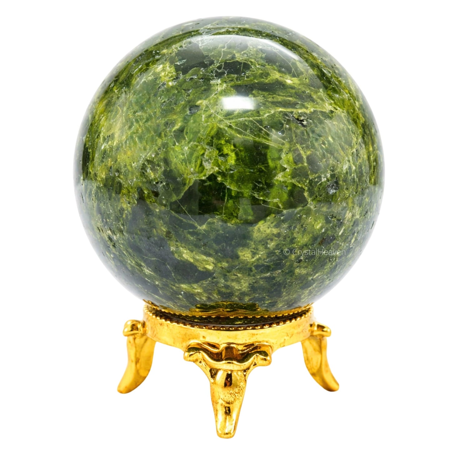 Amazing Gemstone Green Tourmaline in Matrix Crystal Ball with Stand - 2 Inches Crystal Sphere Meditation Balls for Witchcraft and Decorative Balls