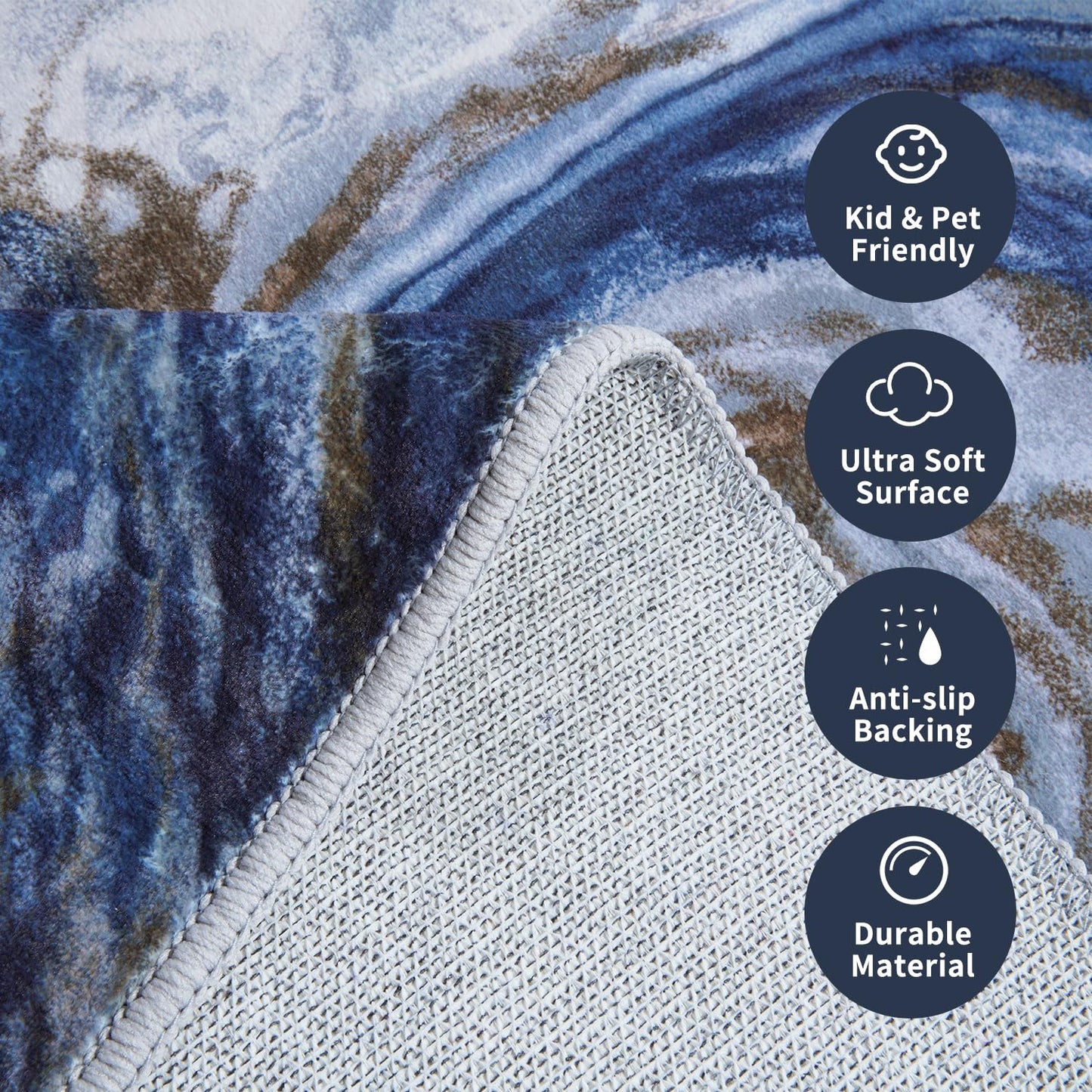 6x9 Area Rugs for Living Room, Modern Abstract Rug for Bedroom, Contemporary Machine Washable Rug, Large Stain Resistant Carpet for Dining Room Playroom Home Office, Pet & Kids Friendly