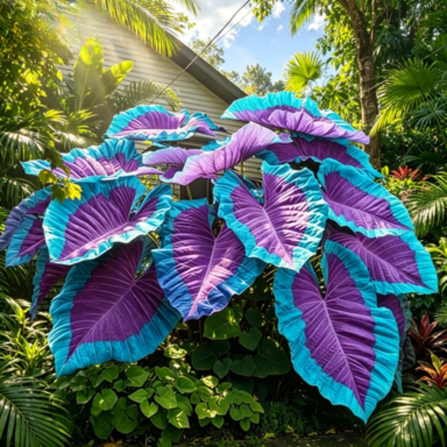 OJHJXUG Black Magic Elephant Ear Alocasia Indoor Outdoor Foliage Garden Mix Backdrop Decoration Spring Sale (10)
