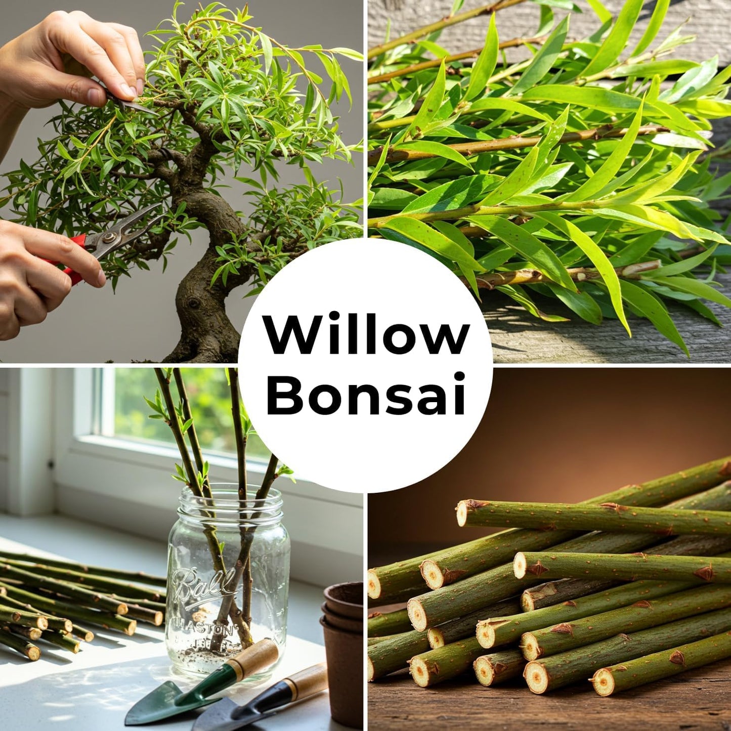 Dwarf Weeping Willow Bonsai Tree Cutting – Live Weeping Willow Cutting for Growing Your Own Cascading Willow Bonsai Tree – Fast-Growing, Hardy, Easy to Grow