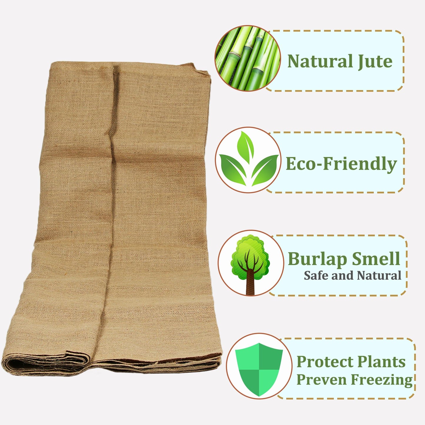 Sunnyglade 40in x 30ft Gardening Burlap Fabric, Winter Frost Natrual Burlap Plant Covers Freeze Protection, Shrub Potted Plants Cold Resistant Blankets, Suitable for Party Home Decorations (40in*30FT)