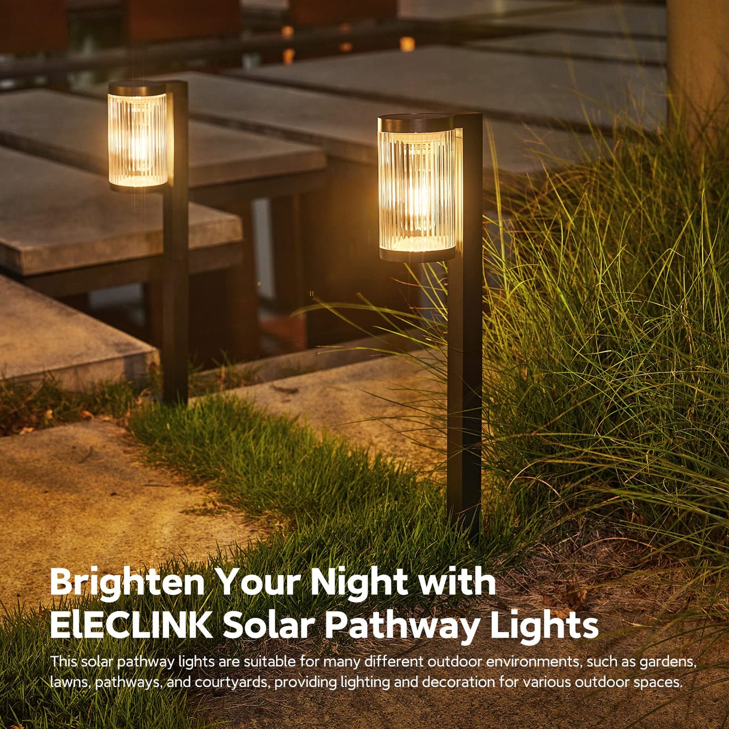ELECLINK Solar Pathway Lights Outdoor, 6 Pack Upgraded Outdoor Solar Lights for Outside Super Bright Up to 12Hrs, IP65 Waterproof Solar Garden Lights for Yard Path Sidewalk Gifts for Women Mom Grandma